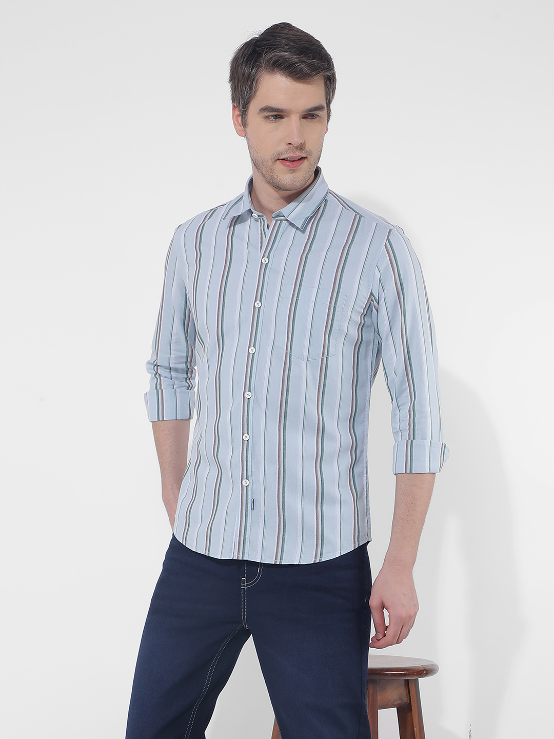 Numero Uno Men Striped Blue Shirt